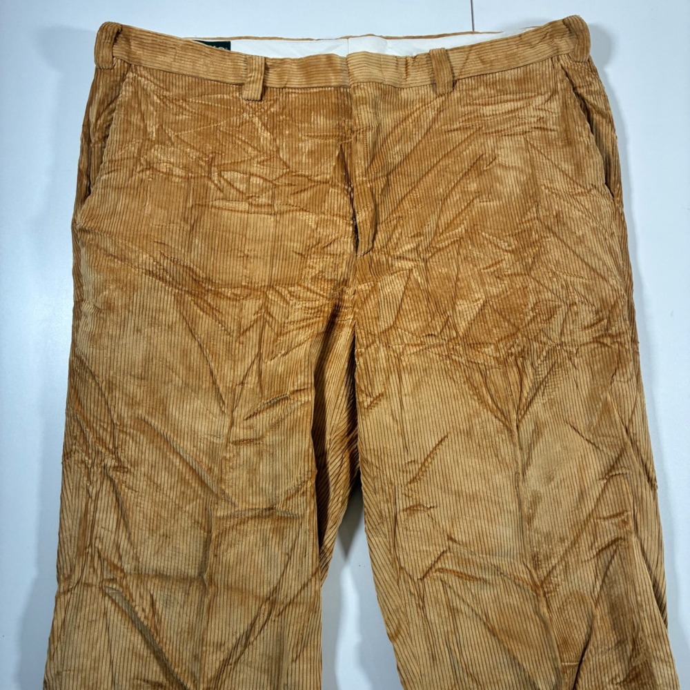 Orvis Brisbane Moss Corduroy Pants 42x31 Gold Cotton Straight Heavyweight